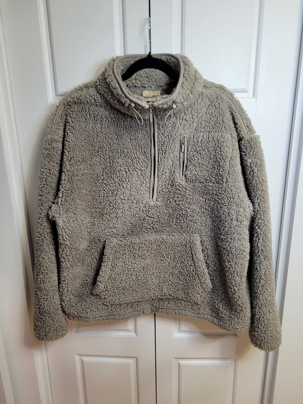 🍂 151 - Harlow Cozy Sherpa Fleece Quarter-Zip Pullover Jacket XL Beige